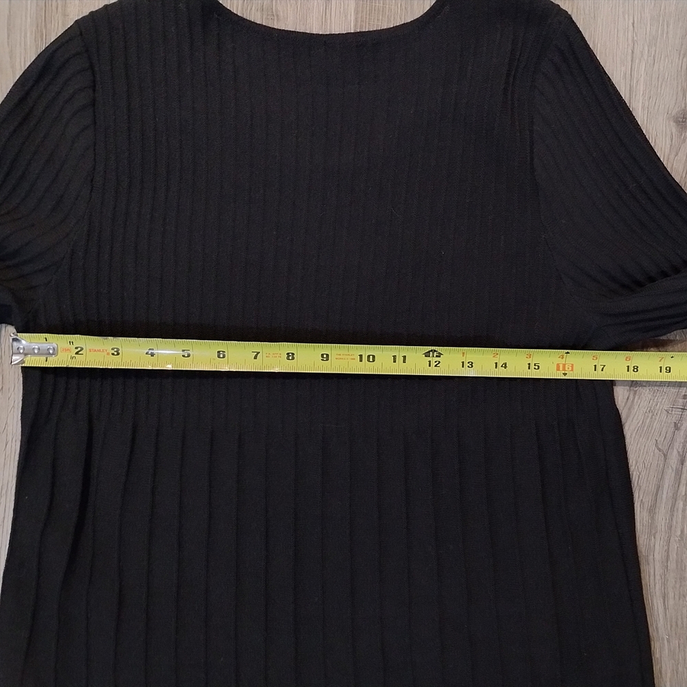 Eileen Fisher Italian Wool Ribbed Scoop Neck Dress - Picture 9 of 10
